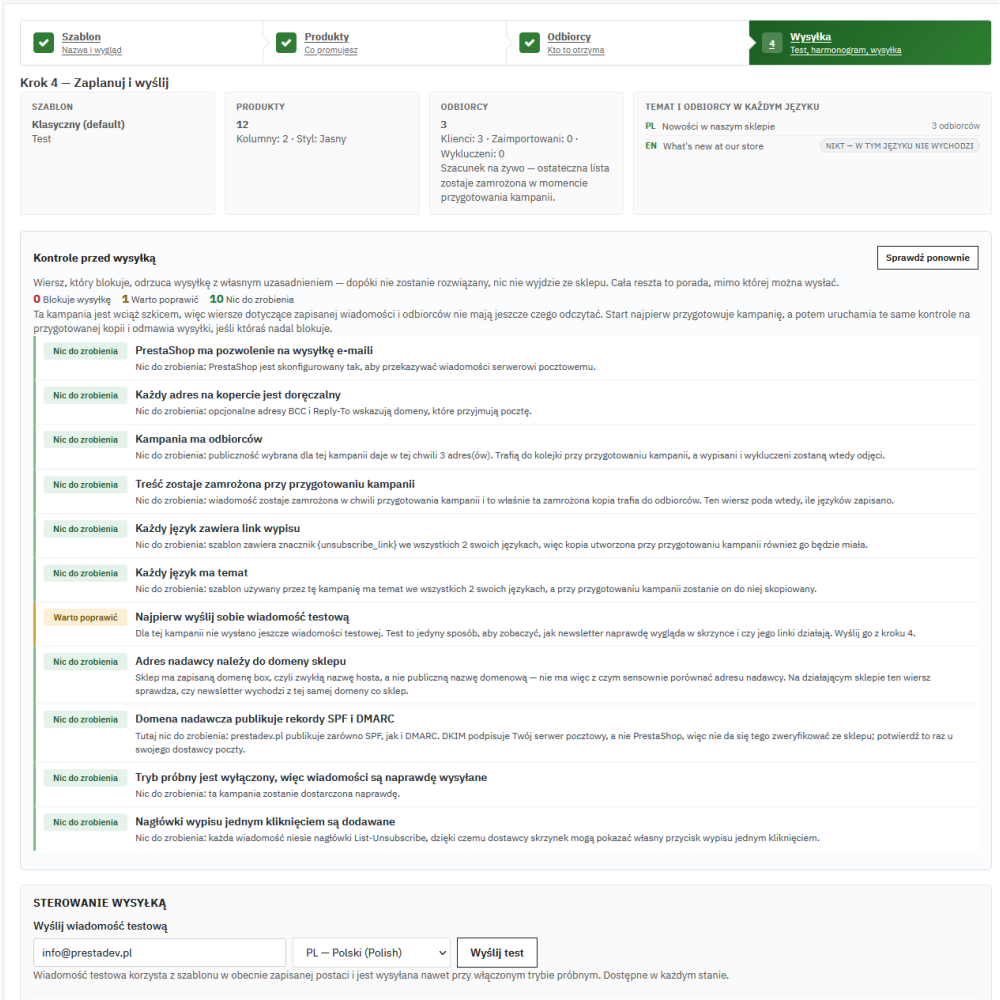 Easy Newsletter Pro - moduł newslettera dla PrestaShop z kreatorem kampanii i własnym silnikiem wysyłki