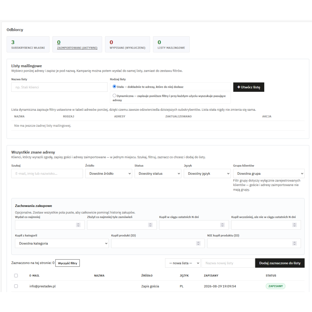 Newsletter in PrestaShop – Easy Newsletter Pro | PrestaDev