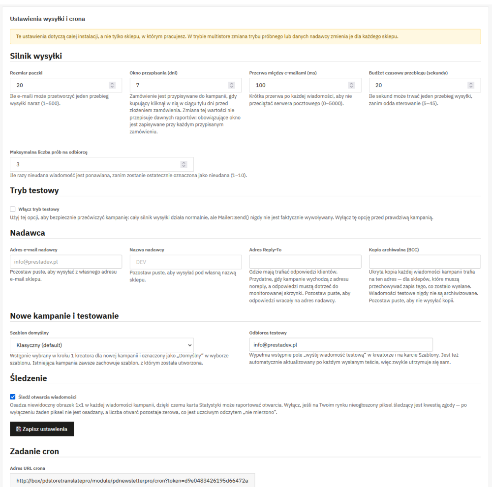Easy Newsletter Pro - moduł newslettera dla PrestaShop z kreatorem kampanii i własnym silnikiem wysyłki
