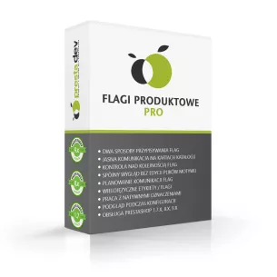 Flagi Produktów Pro — etykiety na zdjęciach produktów w PrestaShop