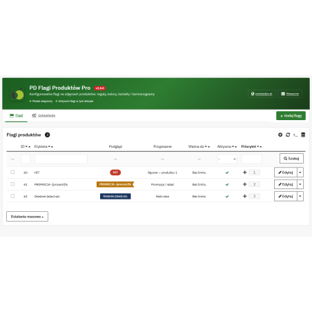 Flagi Produktów Pro — etykiety na zdjęciach produktów w PrestaShop