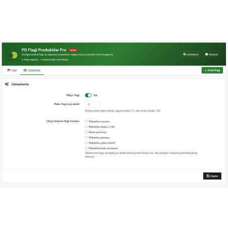 Flagi Produktów Pro — etykiety na zdjęciach produktów w PrestaShop