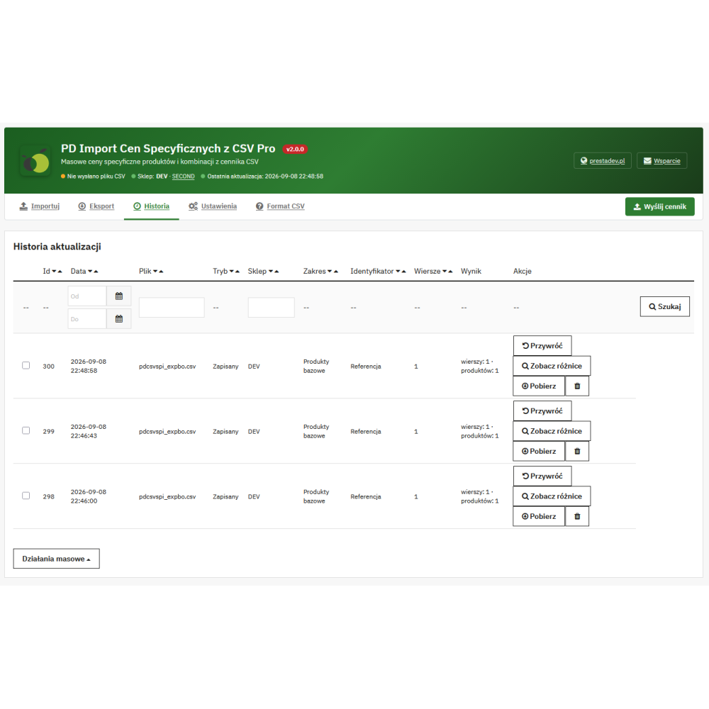 Importazione sconti da CSV Pro modulo per PrestaShop