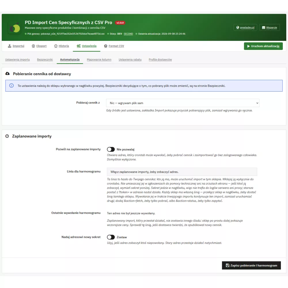 Import rabatów z CSV do PrestaShop – ceny specyficzne | PrestaDev