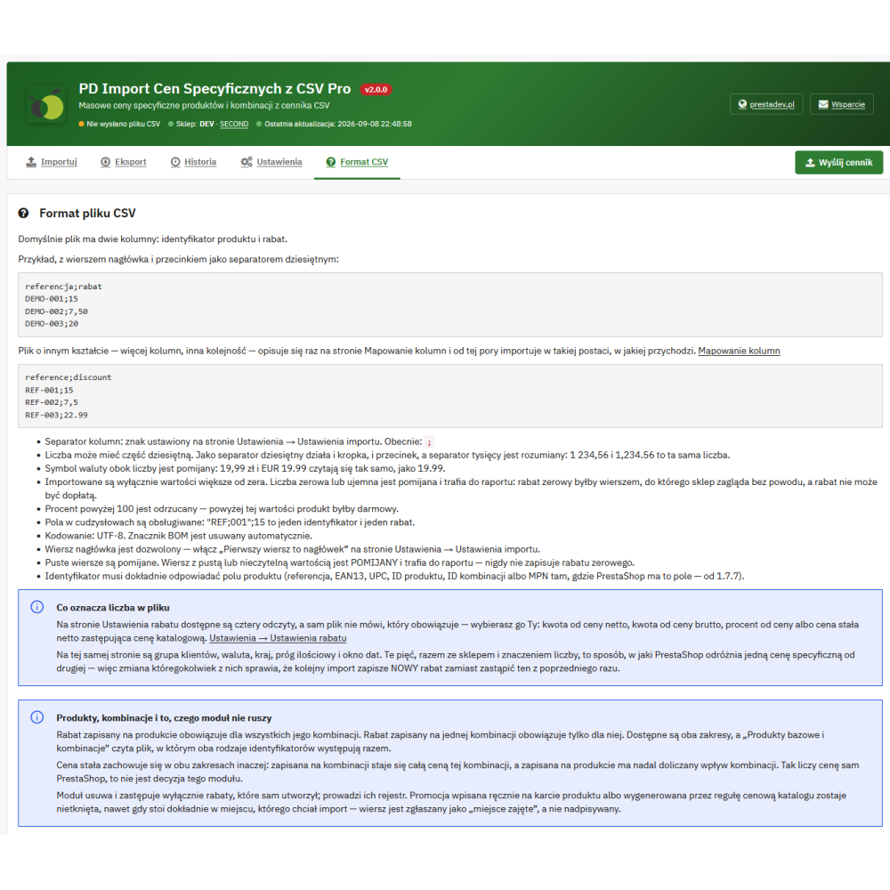Importazione sconti da CSV Pro modulo per PrestaShop