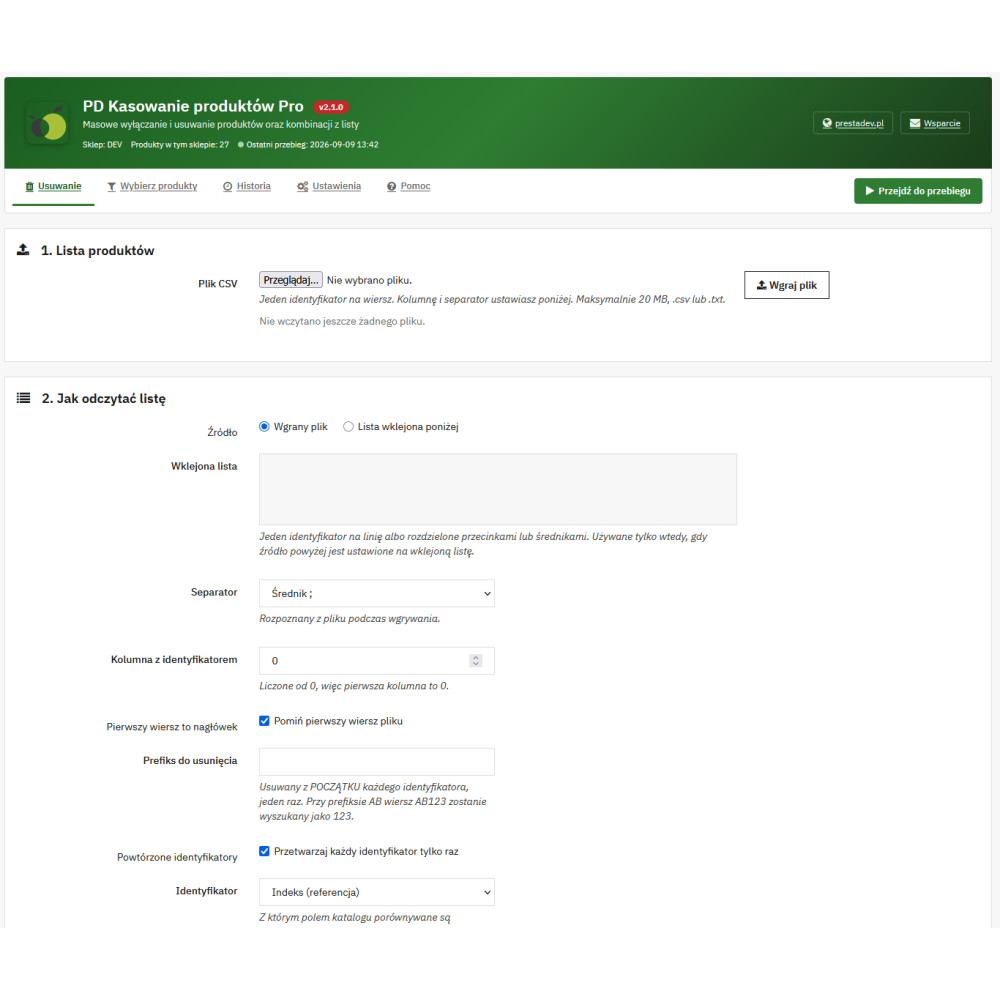 Масове видалення товарів у PrestaShop – модуль Pro | PrestaDev