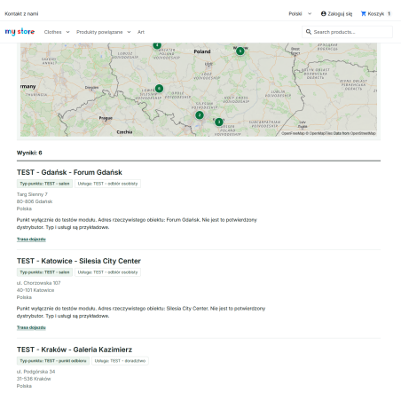 Mappa dei distributori Pro — mappa e motore di ricerca dei punti vendita per PrestaShop