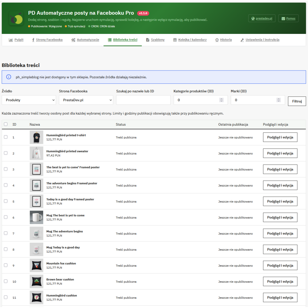 Automatic Facebook Posts Pro – PrestaShop module