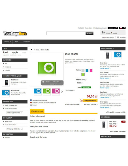 Produktnavigation auf der Produktseite