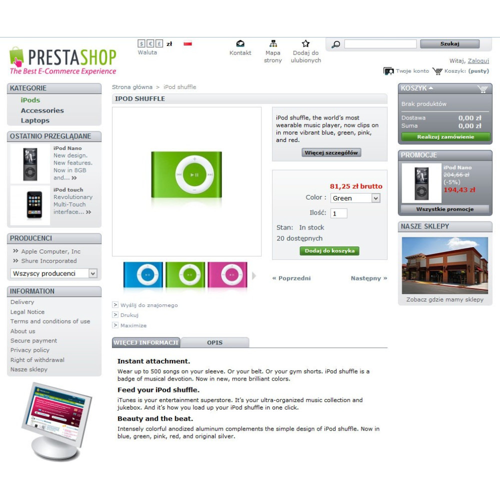 Navigazione del prodotto nella pagina del prodotto