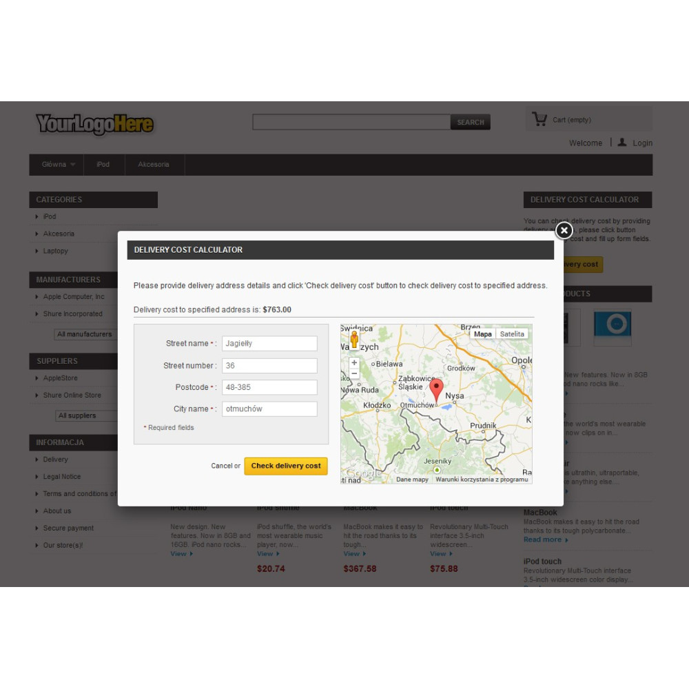 Delivery module based on distance