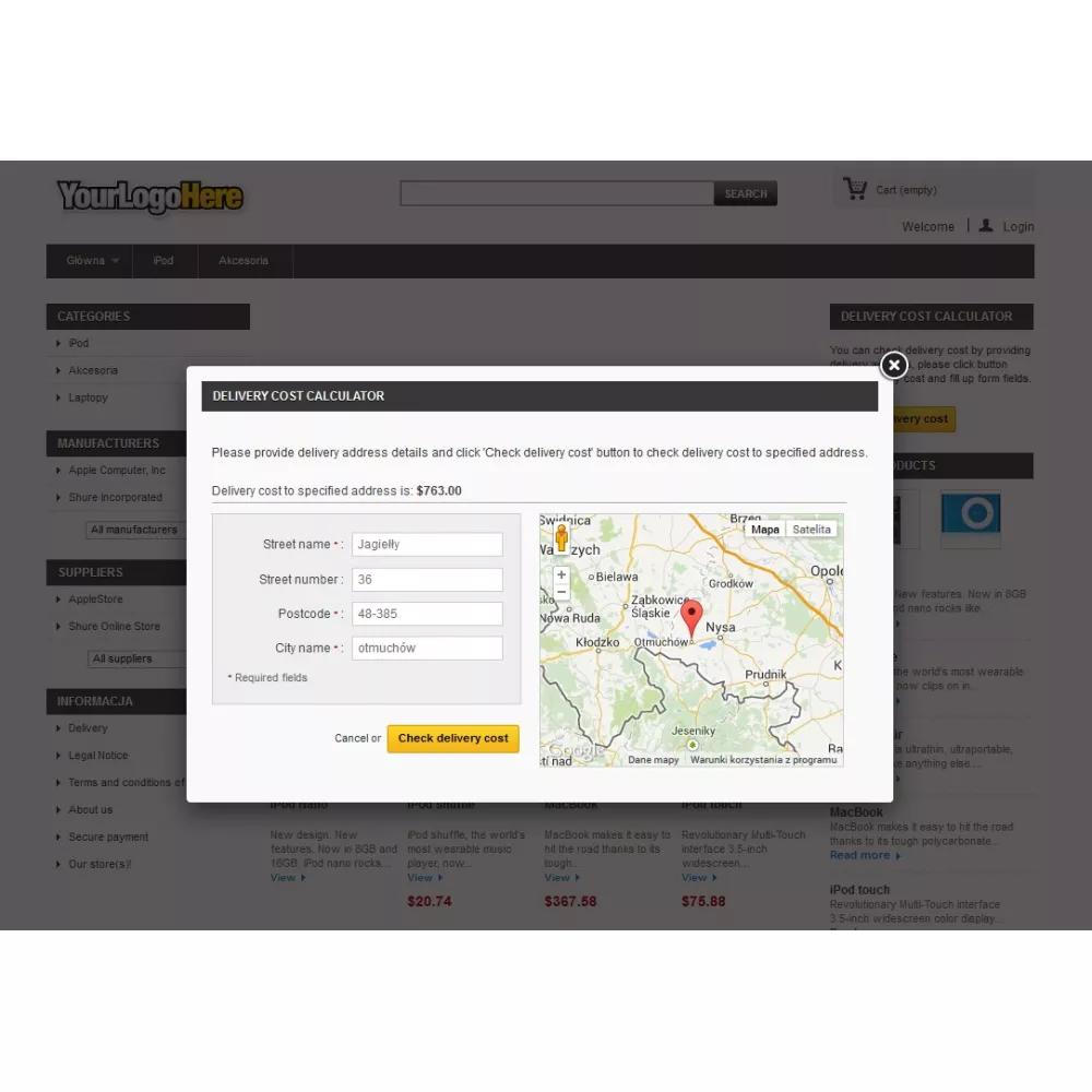 Module de livraison selon distance