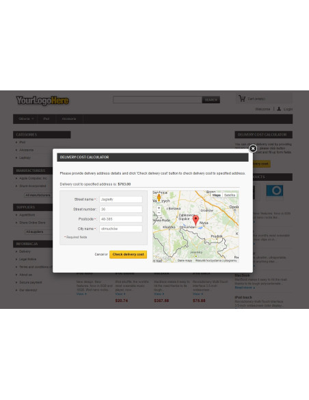 Delivery module based on distance