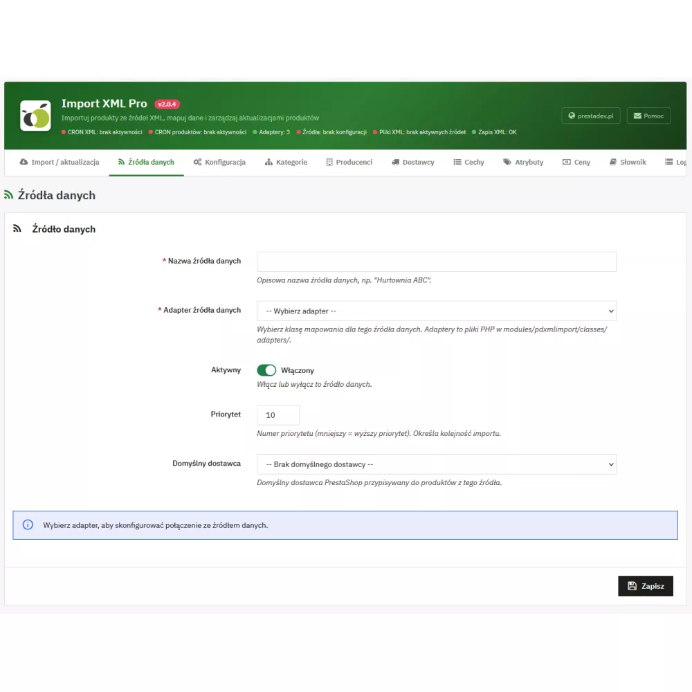 SpecHurt B2B – import XML vers PrestaShop | PrestaDev