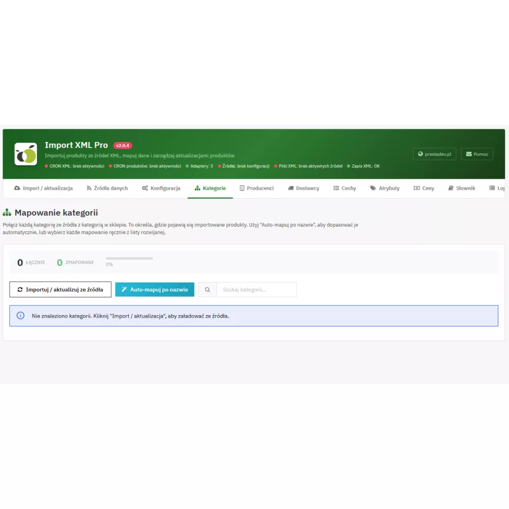 SpecHurt B2B – import XML vers PrestaShop | PrestaDev