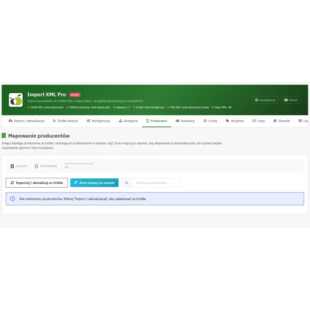 SpecHurt B2B – import XML vers PrestaShop | PrestaDev