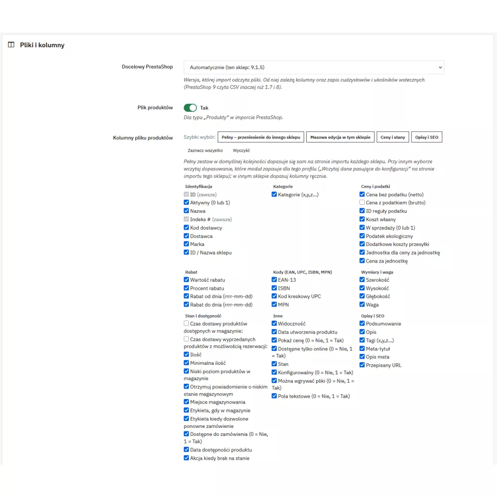CSV Export Pro – eksport produktów i kombinacji do CSV zgodny z importem PrestaShop