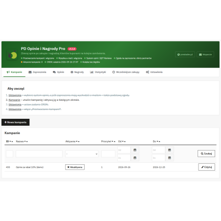 Opinie i Nagrody Pro – zaproszenia do opinii po zakupie i kupony za opinie w PrestaShop