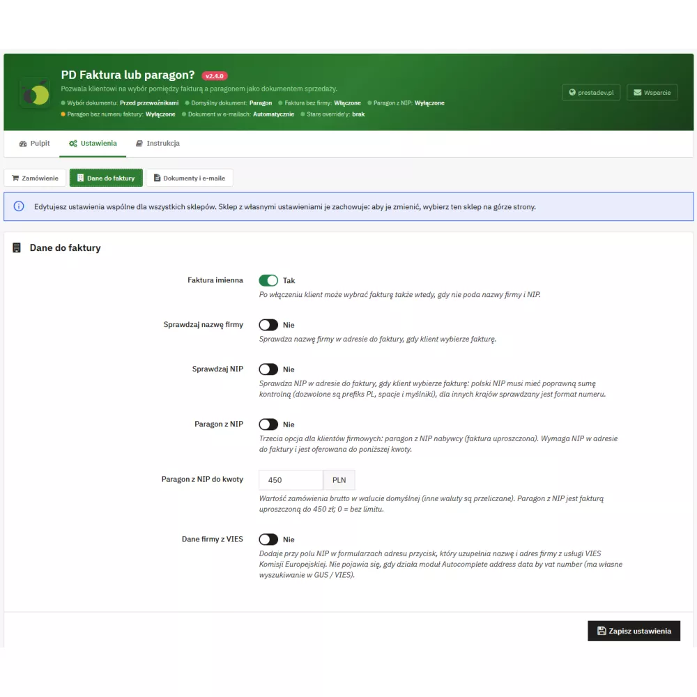Invoice or receipt – choice in PrestaShop | PrestaDev