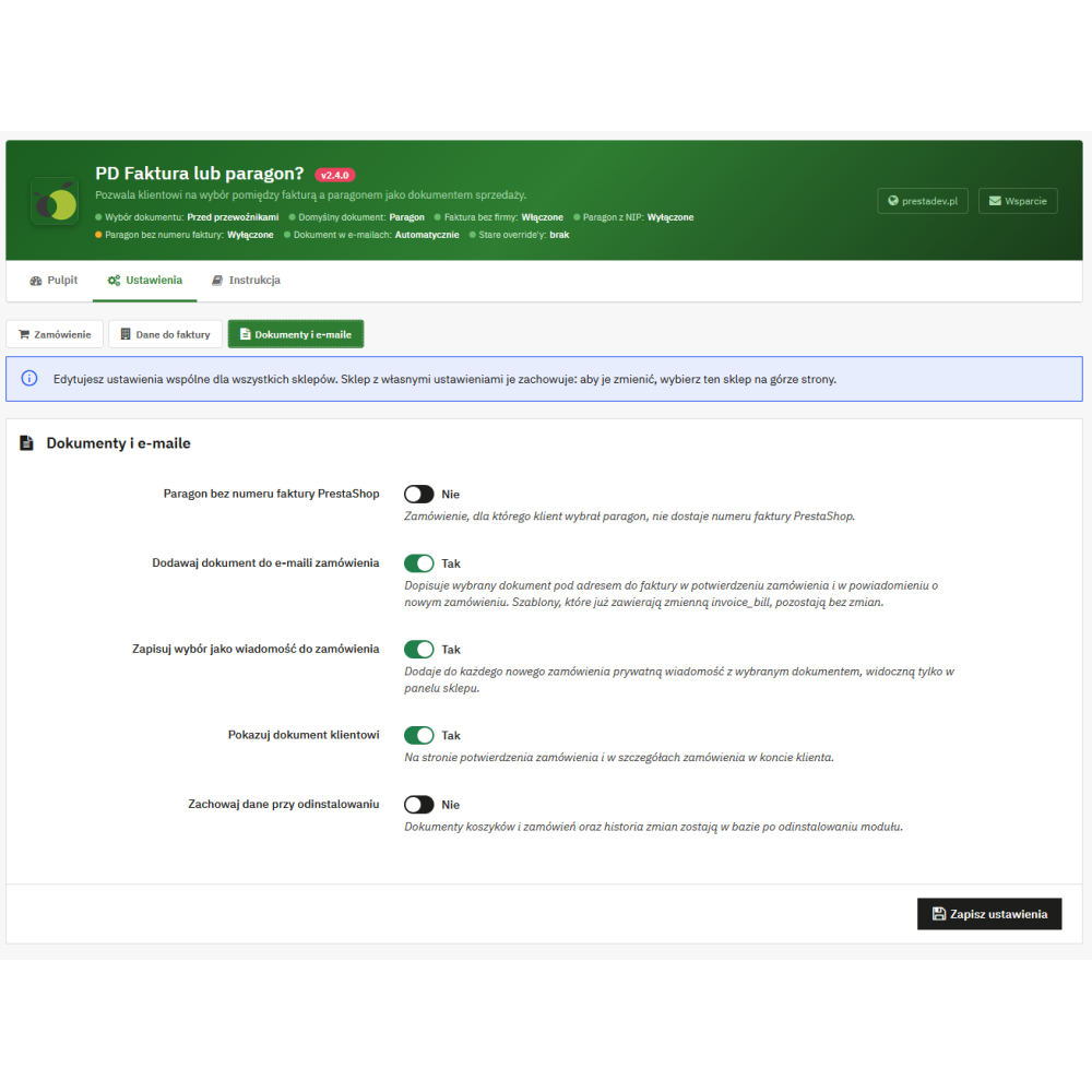 Rechnung oder Kassenbon – Auswahl in PrestaShop | PrestaDev