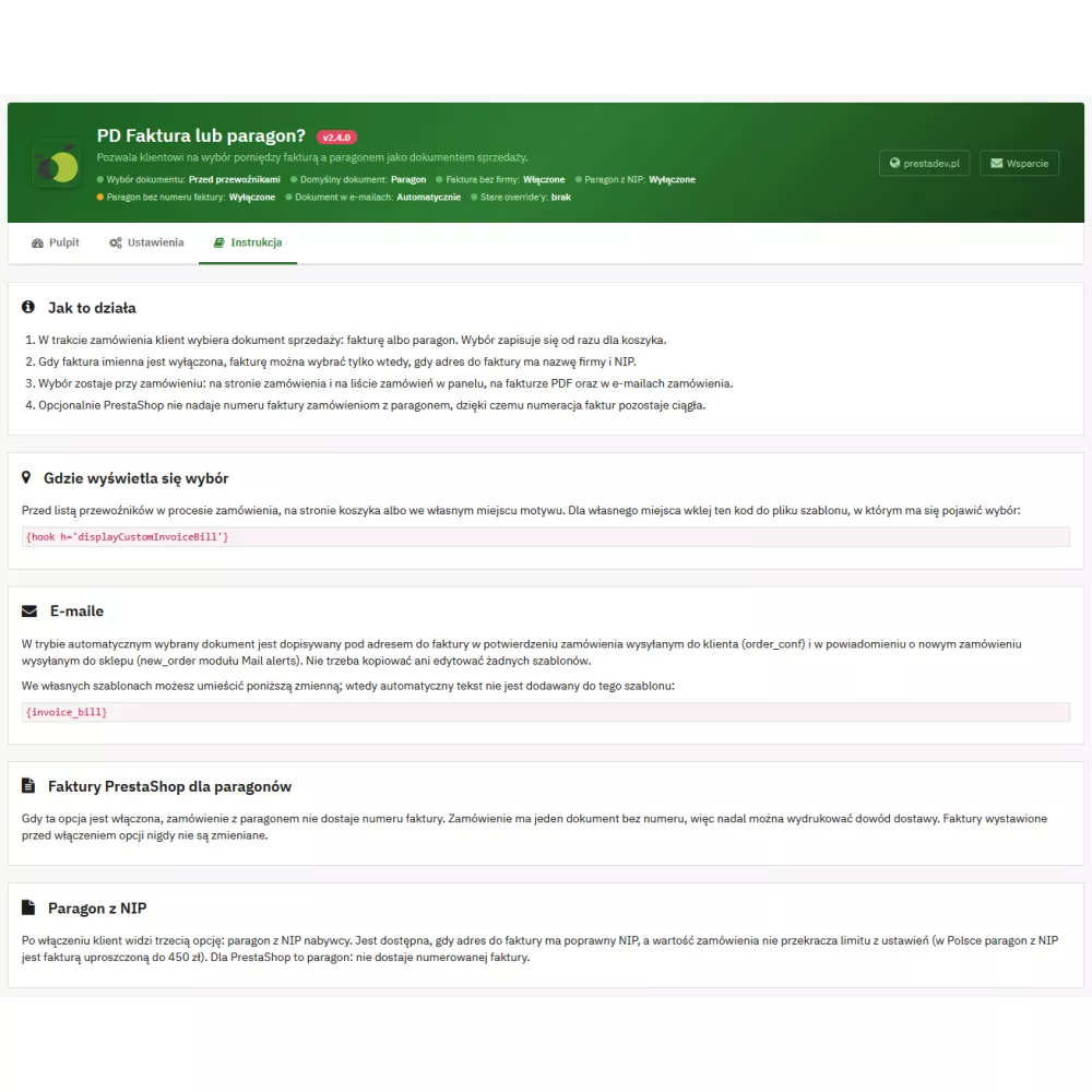 Invoice or receipt – choice in PrestaShop | PrestaDev