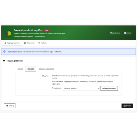 Prezent produktowy Pro — prezenty do zamówień w PrestaShop