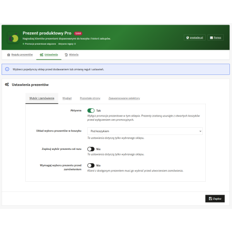 Prezent produktowy Pro — prezenty do zamówień w PrestaShop