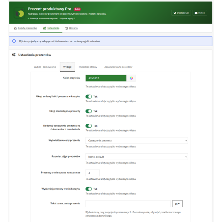 Prezent produktowy Pro — prezenty do zamówień w PrestaShop