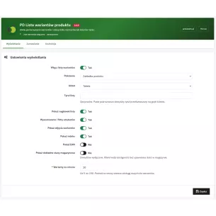 Kombinacje produktów na karcie produktu 2