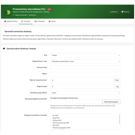 Przewoźnicy warunkowo Pro — warunkowe metody dostawy w PrestaShop