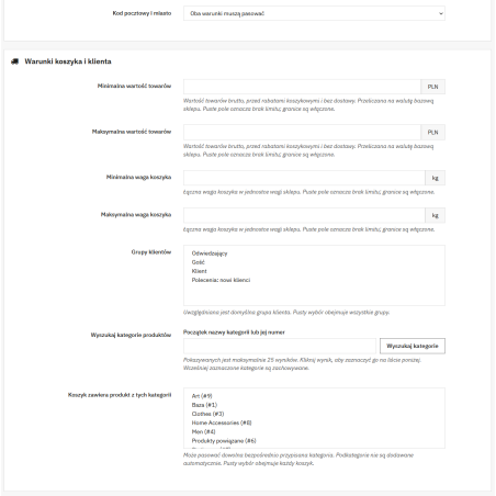 Przewoźnicy warunkowo Pro — warunkowe metody dostawy w PrestaShop