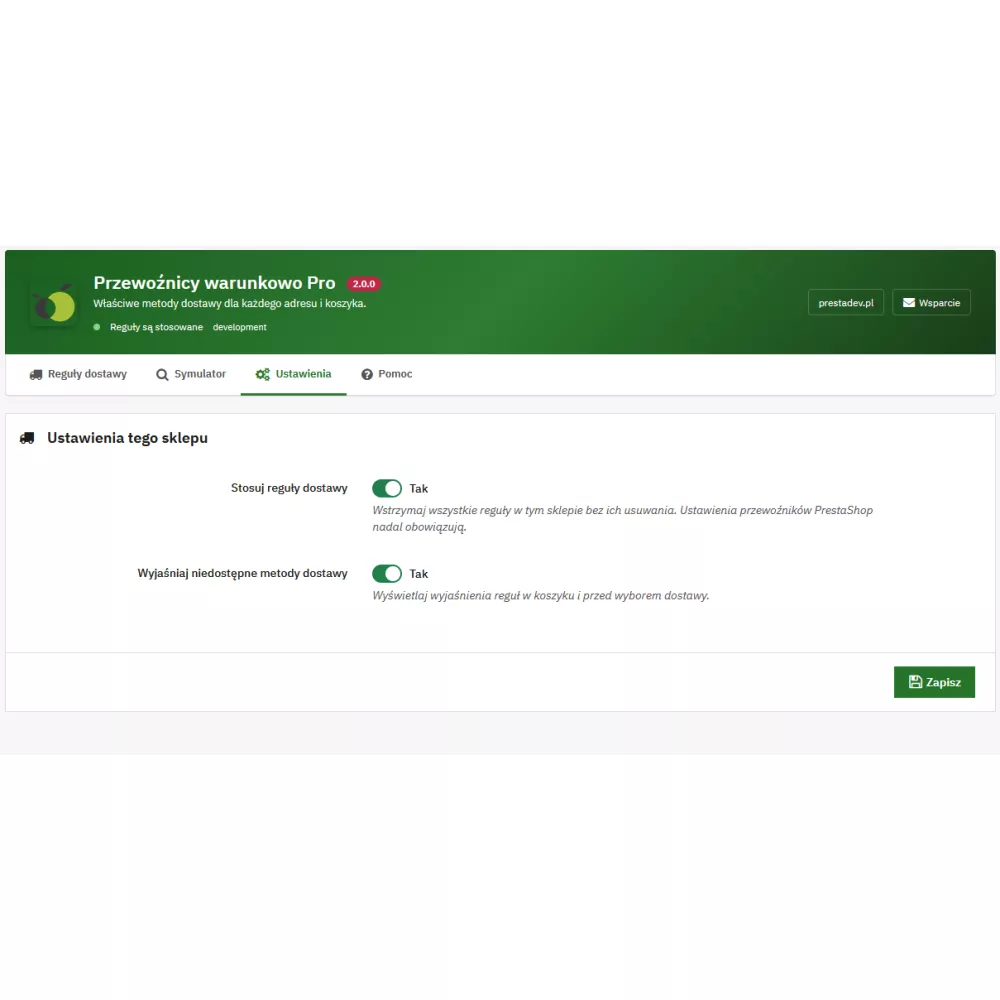 Przewoźnicy warunkowo Pro — warunkowe metody dostawy w PrestaShop