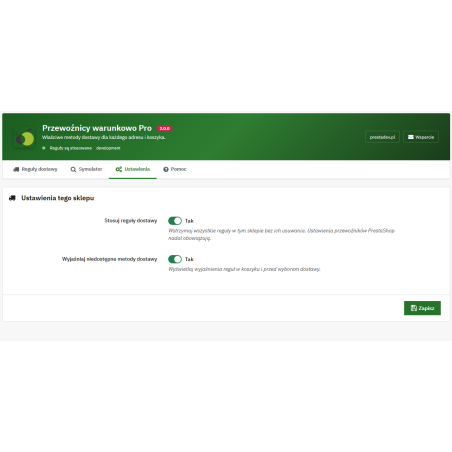 Przewoźnicy warunkowo Pro — warunkowe metody dostawy w PrestaShop