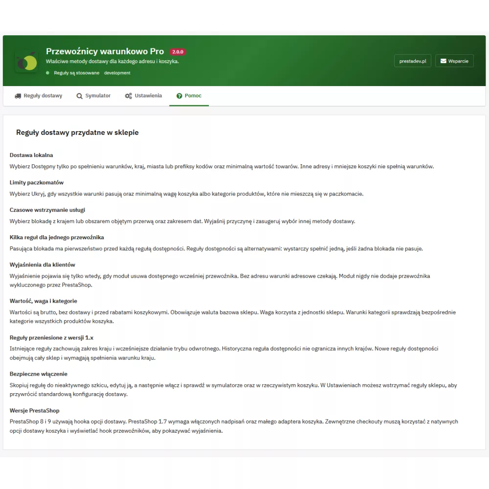 Przewoźnicy warunkowo Pro — warunkowe metody dostawy w PrestaShop