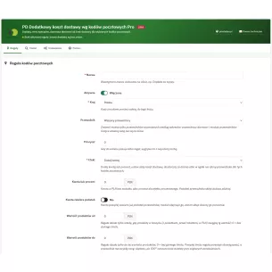 Moduł kody pocztowe dodatkowa opłata Pro dla PrestaShop 1.5.x oraz 1.6.x 2