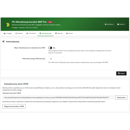 Aktualizacja kursów NBP Pro — kursy walut w PrestaShop