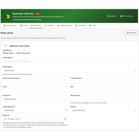 Generator ofert Pro – indywidualne oferty handlowe w PrestaShop