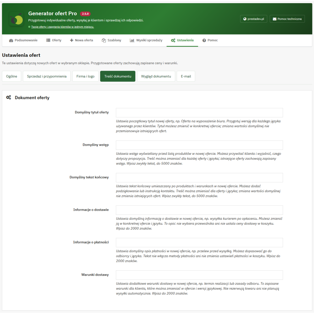 Generatore di offerte Pro – offerte commerciali individuali in PrestaShop
