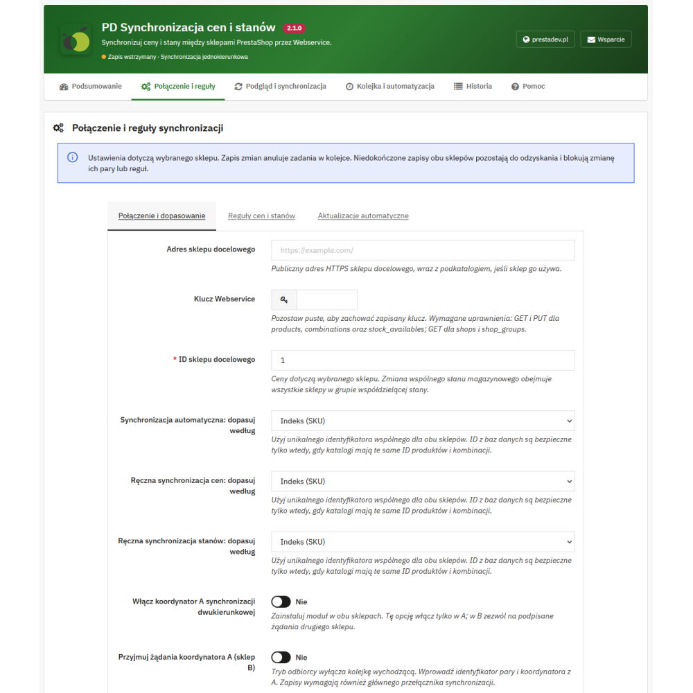 Synchronization of prices and stock levels of two PrestaShop stores | PrestaDev