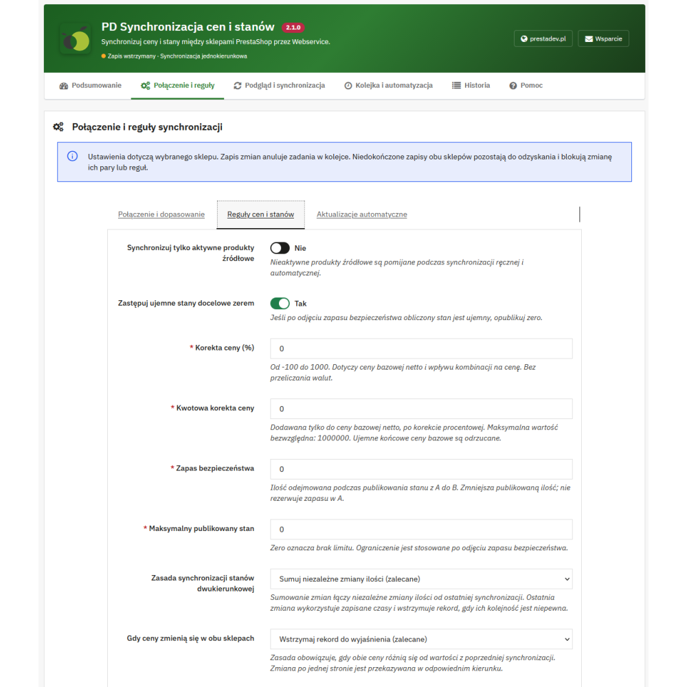 Synchronization of prices and stock levels of two PrestaShop stores | PrestaDev