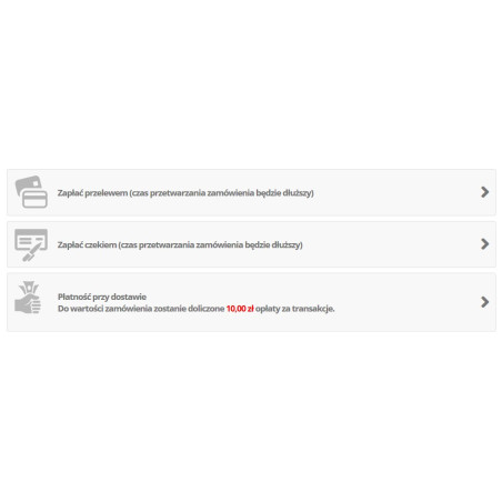 Оплата модулем доставки за додаткову плату за PrestaShop