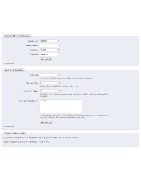 Delivery module based on distance