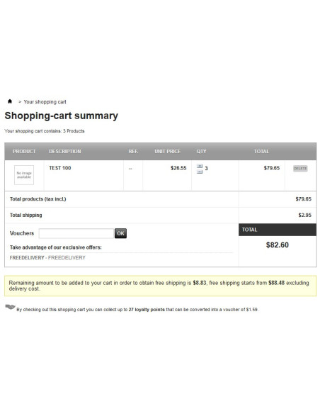 Cube the remaining amount to free delivery