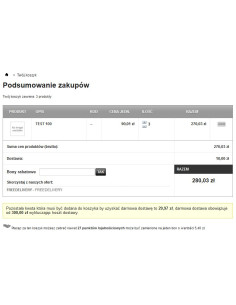 Restbetrag für kostenloses Liefermodul für PrestaShop 2