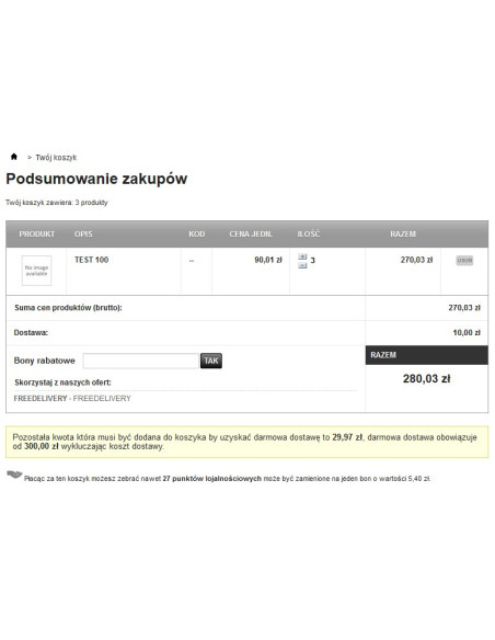Remainder of the module to free delivery