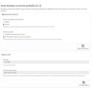 Náklady na doručení na produktové kartě 2