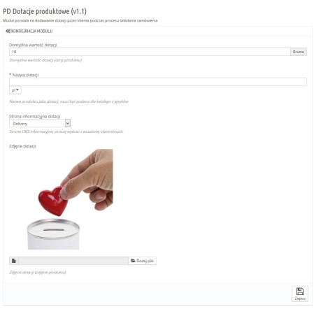 Zuschuss- / Spendenmodul bei der Bestellung von PrestaShop