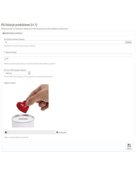 Zuschuss- / Spendenmodul bei der Bestellung von PrestaShop