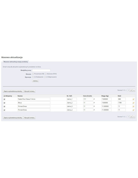 Massenpreisaktualisierung im Administrationsbereich