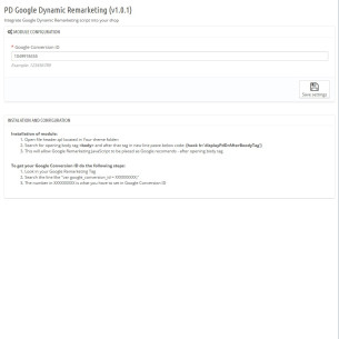 Google Remarketing Pro dynamique pour PrestaShop 1.5 x et x 1,6 2
